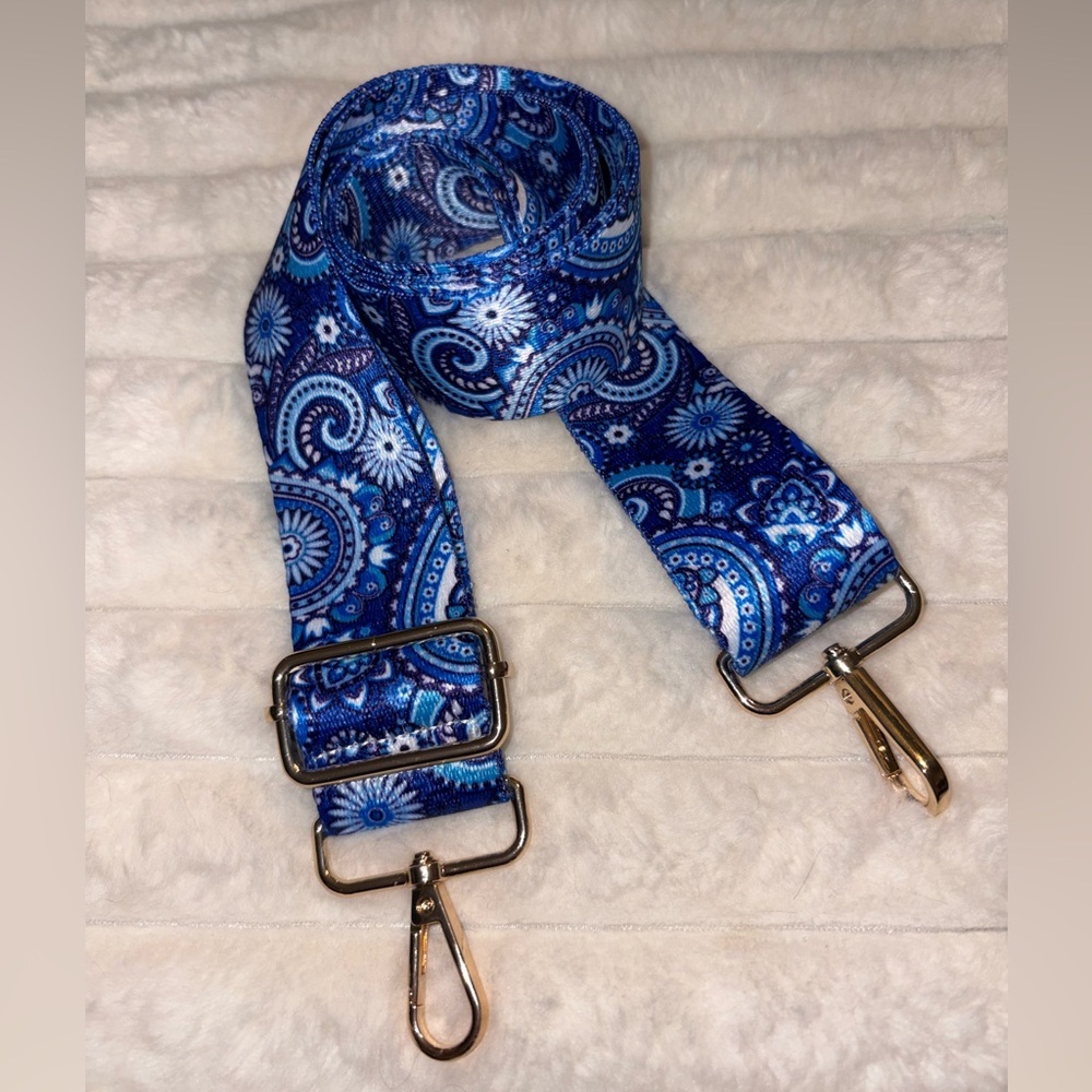 Guitar Handbag Blue Paisley Adjustable Strap